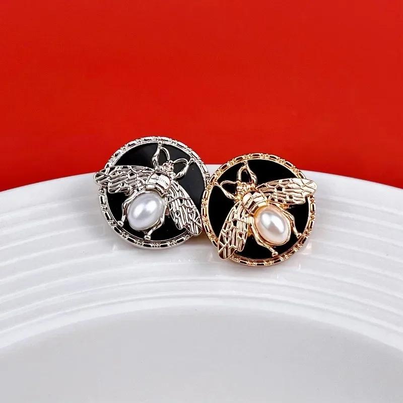 5 шт. креативных пуговиц в виде пчелы 18/23 мм, трехмерные металлические пуговицы в виде пчелы, красивые пуговицы на ножке, аксессуары для одежды