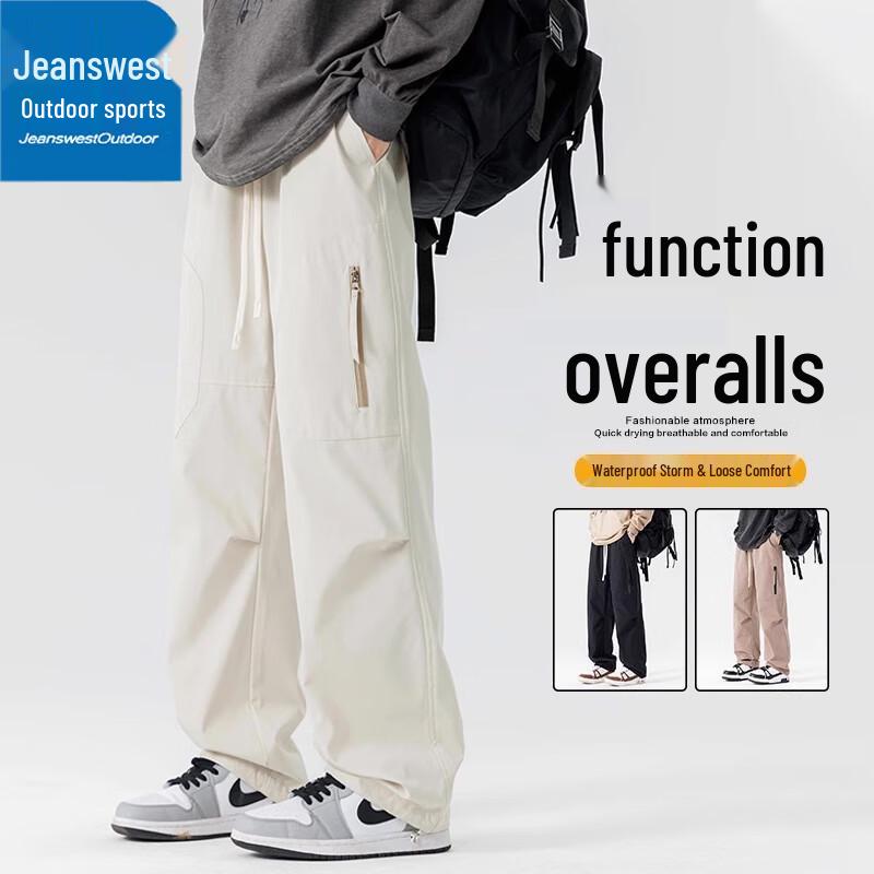 Jeanswest Мужские Осенние Брюки Спортивные Длинные Прямого Покроя Свободные В Американском Стиле