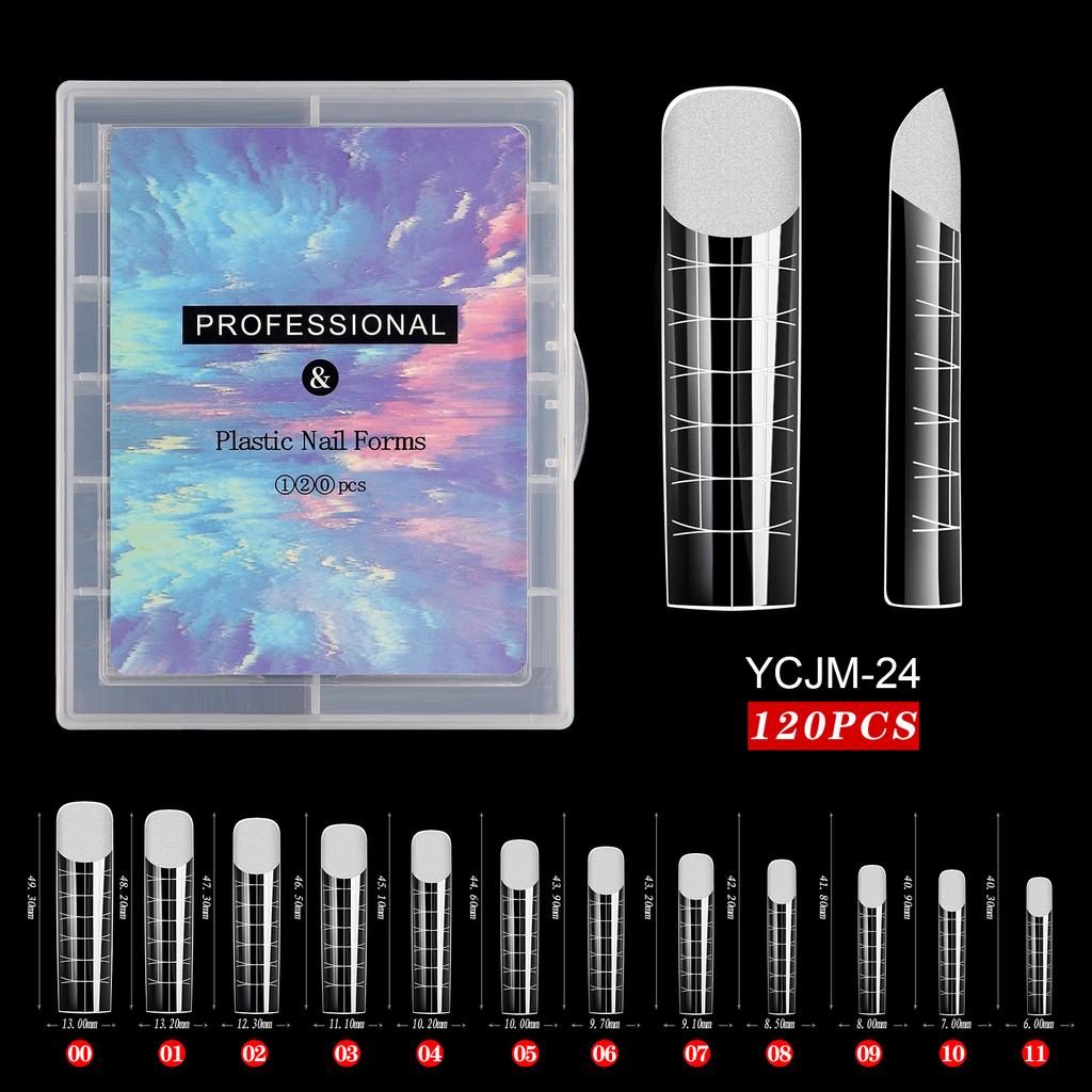 120 шт./компл. прозрачные двойные формы накладных ногтей полное покрытие быстрое наращивание гелевых форм типсы наращивание ногтей верхние формы для типсов