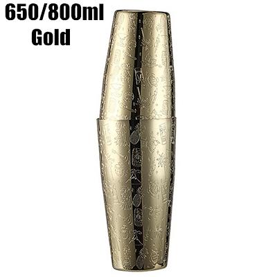 500ml/800ml Engraving Skull Stainless Steel Cocktail Boston Bar Shaker Bar Tools Barware