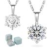 Moissanite 6 Single 925 Moissanite Pendant Hypoallergenic To White Gold Adjustable Gift Box Birthday Gift 45cm Adjuster Total Carat [KRKC] Women's