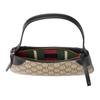 Gucci Сумка через плечо с логотипом GG, регулируемым ремнем, застежкой-молнией, из покрытого канваса с кожаной вставкой