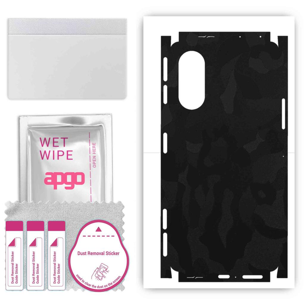 apgo Protective Skin Sticker for the Back+sides Compatible with Xiaomi Redmi K40 Gaming, Full Wrap Film, Foil, Vinyl - Pattern Black Camo