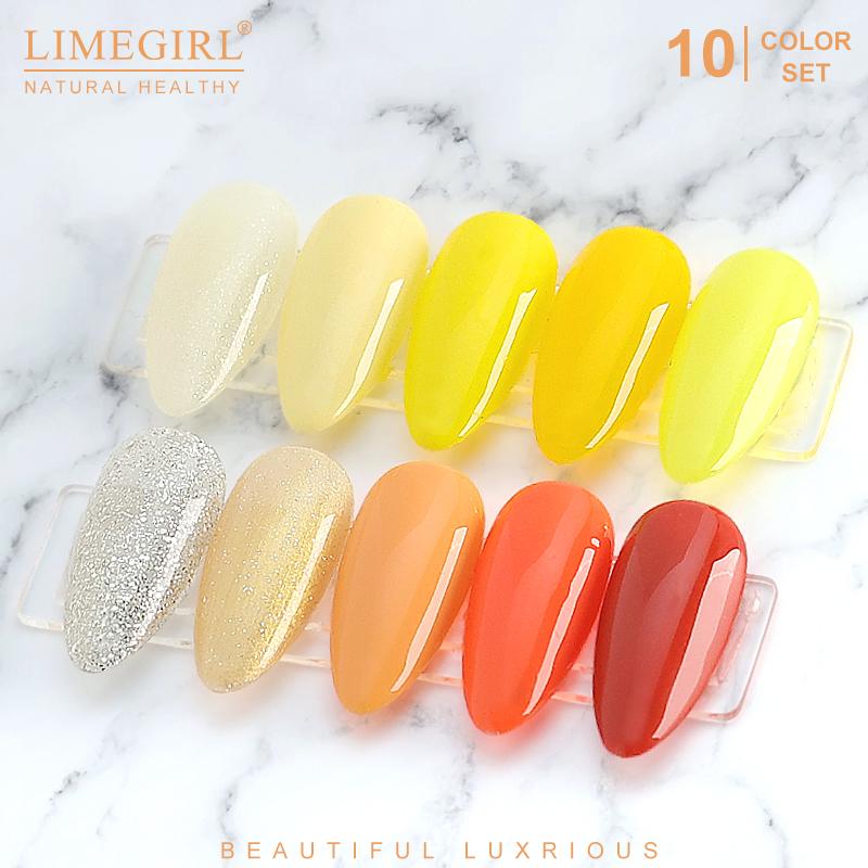 limegirl 10 шт./компл. гель-лак для ногтей популярные цвета полуперманентный замачиваемый УФ-светодиодный гель-лак для дизайна ногтей