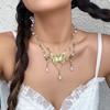 Meier Beaded niche design sweet and cool y2k butterfly choker qianxi style dopamine necklace