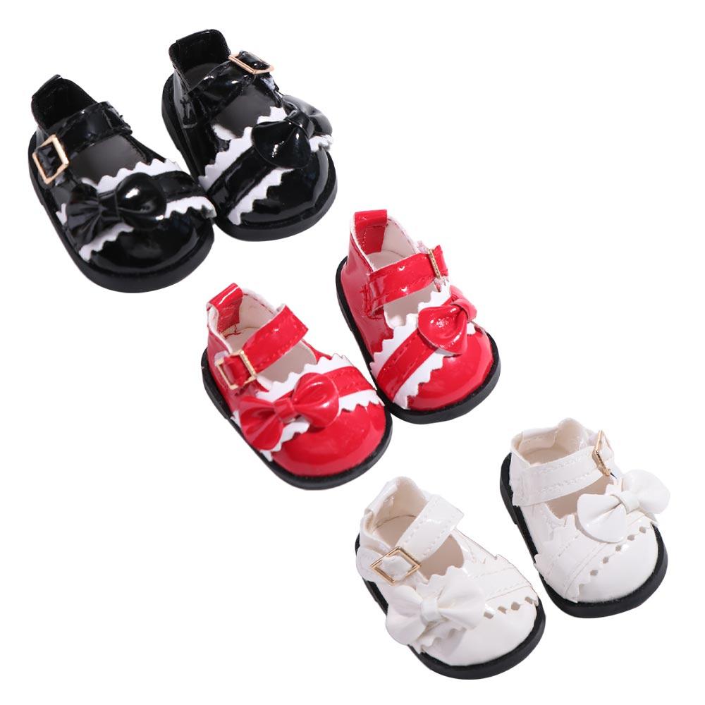 Boots Shoes PU Leather Bow Shoes Doll Shoes Doll Shoes Boots Doll Leather Shoes Clay Dolls