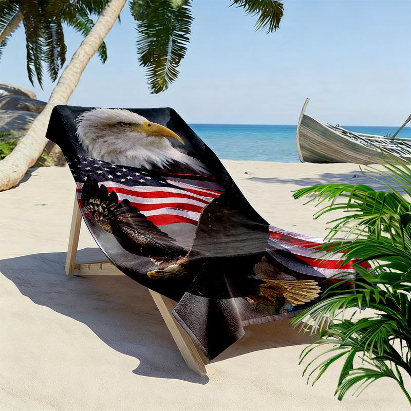 Eagle Print Beach Towel, Large Soft Quick Dry Towel for Beach Camping Swimming
