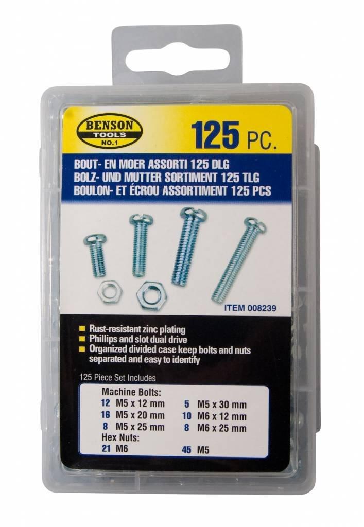 juego tornillos con tuerca 125 piezas