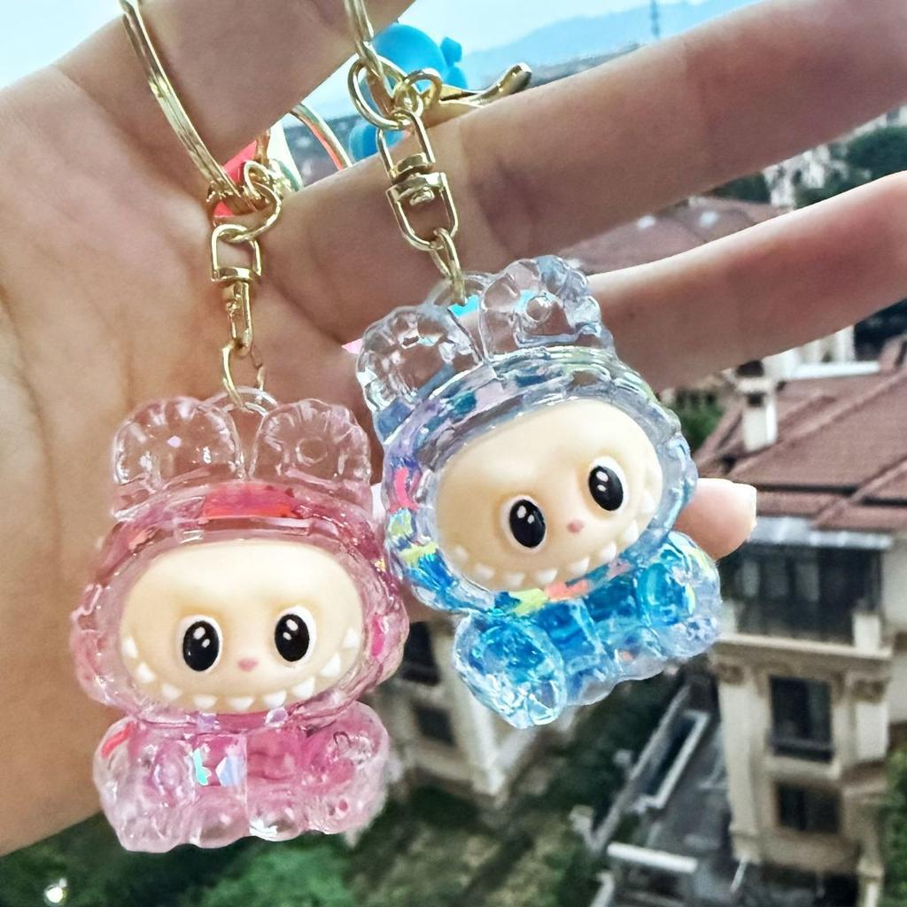 High Looks Labrador Keychain Bag Oil Hanging Decoration Figurine Backpack Quicksand Cartoon Pendant Gift Keychain