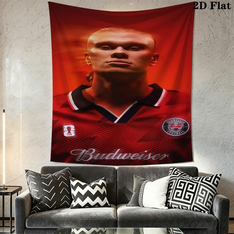 Erling Haaland Dream Wall Hanging Printed Fabric Blanket Decorative Tapestries for Bedroom Living Room Home Decor