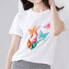 Модная женская футболка классического цвета с принтом бабочки, универсальная повседневная удобная футболка с круглым вырезом для пригородных поездок