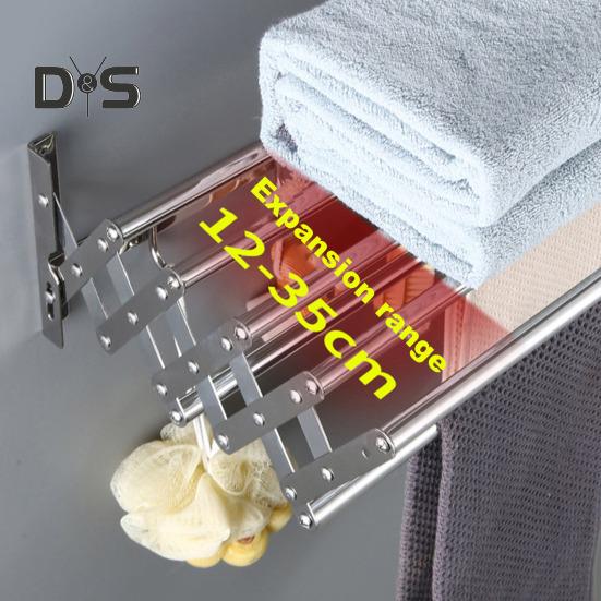 Wall-Mounted Drying Rack Rustproof Corrosion Resistant Expandable Retractable Easy Installation Bathroom Laundry Rack