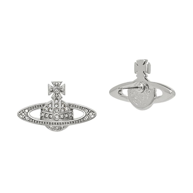 VIVIENNE WESTWOOD Мини-серьги-гвоздики с барельефом Классические серьги с кристаллическим рельефом Сатурна Серьги для женщин Латунь 6202003302P116P116