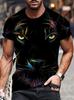Модная мужская 3D футболка с леопардовым принтом 'Fierce Wild', стильная, для повседневной носки, летний топ с коротким рукавом, уличный стиль, индивидуальность