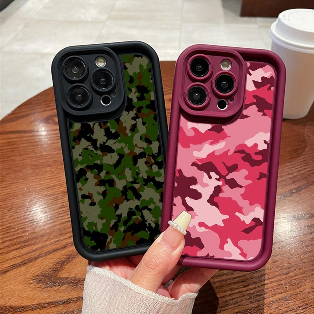 LZ6 камуфляжный силиконовый чехол для iPhone 11 13 14 15 16 Pro Max 7 8 16 Plus 12 mini XS Max XR противоударный чехол на заднюю панель