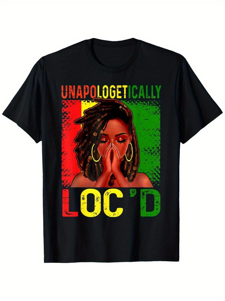 Women's African American June 16th Liberation Day T-Shirt - Vintage 1865 Freedom Day Short Sleeve Shirt with Braided Hai