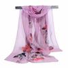 Soft Wrap Lady Shawl Silk Scarf Women's Butterfly Flower Print Long Chiffon Scarf
