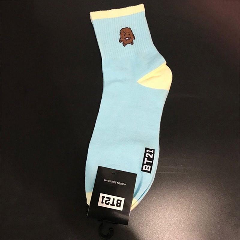 BTS Bangtan Kpop Мальчики Длинные Носки Мультяшная Кукла Chimmy Shooky Высокий Трикотаж