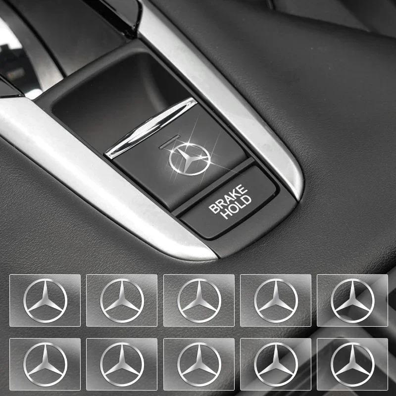 DNV4 2/5/10pcs 3D Metal Car Interior Decoration Stickers For Mercedes Benz B/C/E/S Class A Class C200L GLC GLK CLA Auto Accessories