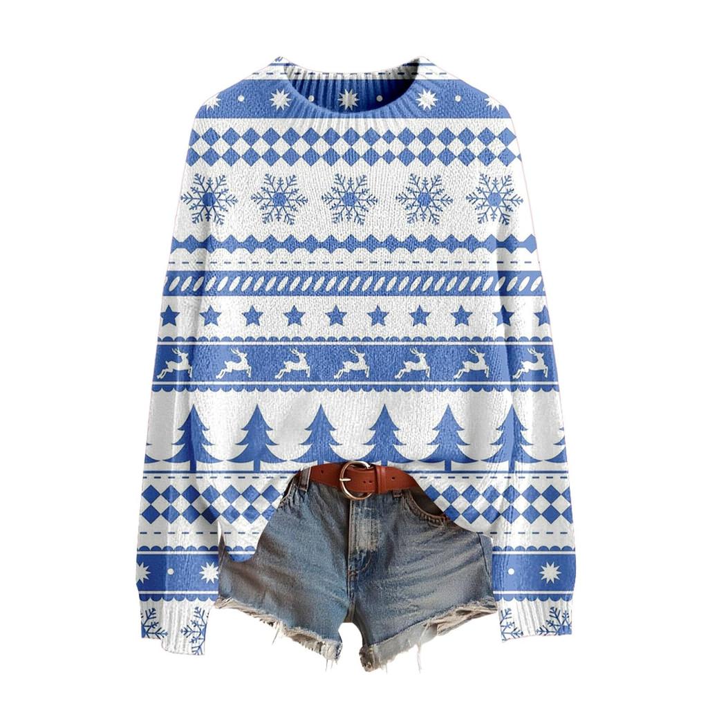 Женский смешной женский рождественский свитер с круглым вырезом, рождественский джемпер, рождественский наряд, уродливый свитшот, рождественский костюм