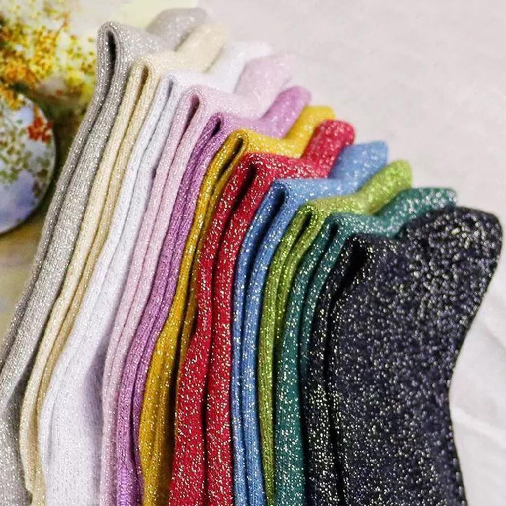 3 пары/комплект Женские модные сексуальные блестящие носки в корейском стиле золото серебро шелк конфетных цветов носки роскошный дизайн высокое качество