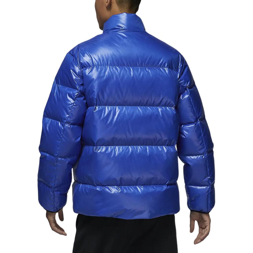 Jordan Повседневный удобный свободный теплый пуховик с воротником-стойкой, мужская верхняя одежда, темно-синий FV7272-480