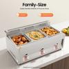 18 л 3-секционные коммерческие подогреватели для еды, паровой буфет, настольная газовая фритюрница, паровой стол, ресторанная настольная паровая из нержавеющей стали