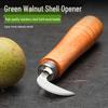 Peach & Walnut Opener: Multi-use Green Skin Knife for Peeling Walnuts.