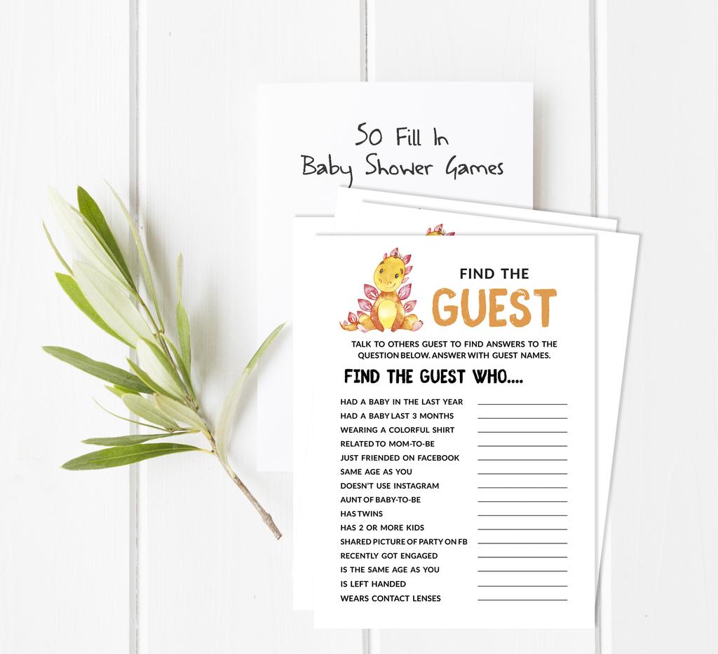 Inkdotpot Игровой набор для детского душа из 50 игр BabyA AlphabetA ABCA Игра Динозавр Джунгли Животные Вечеринка