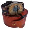 Vintage Antique Sundial Compass with Leather Band Retro Watch Compass Nautical Comfort Wear Handmade Article with Leather Case.