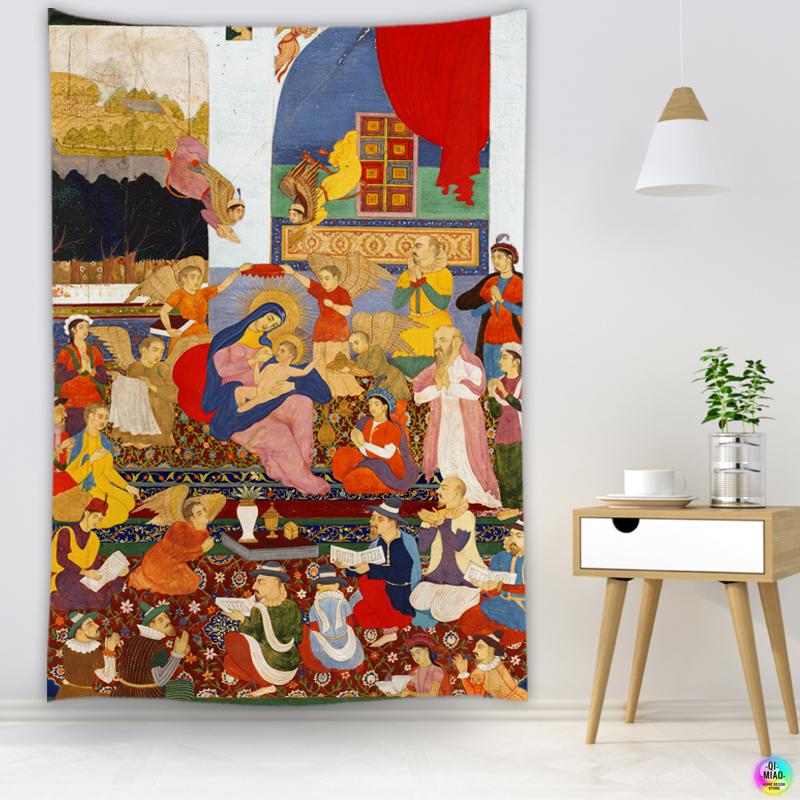 Рождественский гобелен, сцена Рождества, настенный гобелен, Иисус Ангел, Пасхальный декор стен, гобелены с изображением Христа, ясли для украшения дома