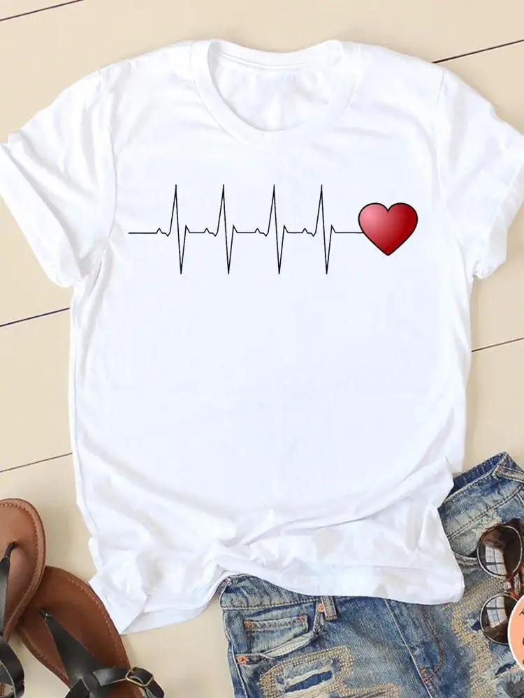 Акварельная смешная футболка с принтом Летний тренд Белая с коротким рукавом Горловина Повседневная Спортивная Эстетичная одежда Харадзюку Женские футболки