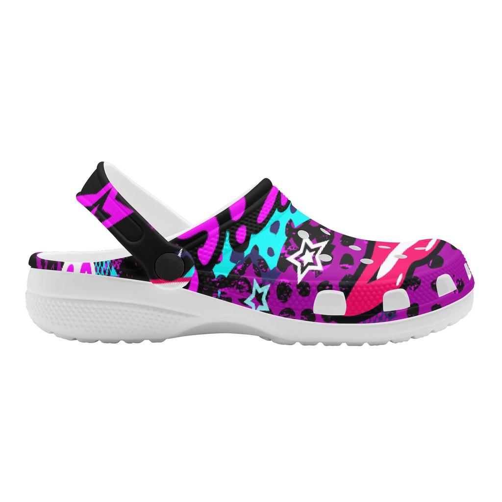 Printed EVA Beach Clogs Women Men Lightweight Breathable Slip On Garden Shoes Pool Bathroom Home Summer Sandals Garden Wear