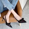 Korean -Style Polka Dot Buckle Evening Party High Heels Pumps Comfortable Women 'S Stilettos Bowknot Sandals Women Shoes
