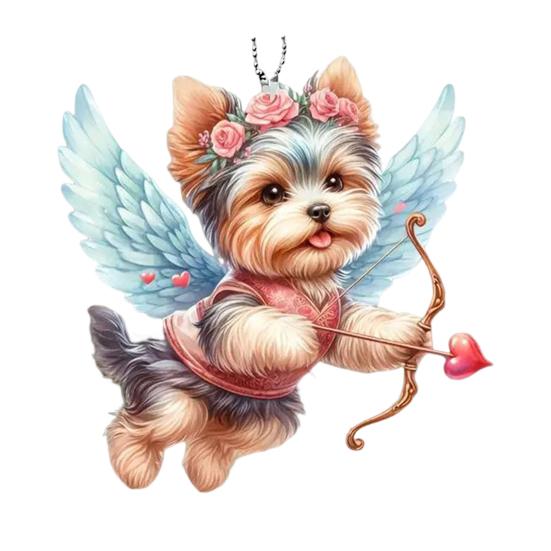 Автомобильная подвеска Акриловая качающаяся собака Легкое автомобильное зеркало Подвесные аксессуары для салона автомобиля Сумка на плечо Школьный ранец