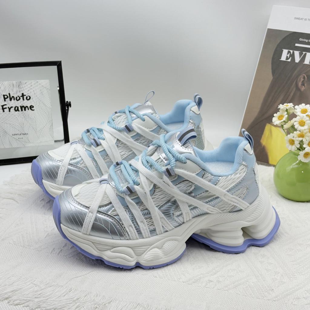 Платформенные кроссовки «папины кроссовки» женские 2025 лето новые тонкая сетка дышащие легкие с небольшой высотой повседневные спортивные туфли