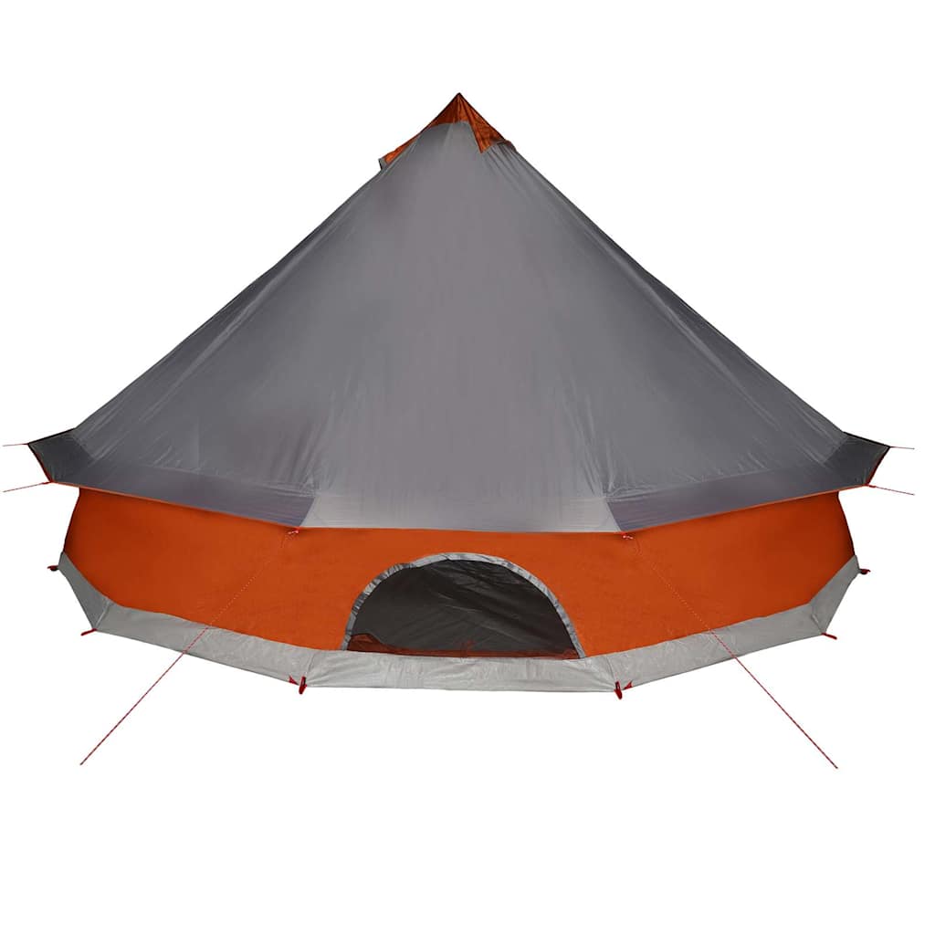 Tipi Family Tent for 10 Persons Grey and Orange Waterproof