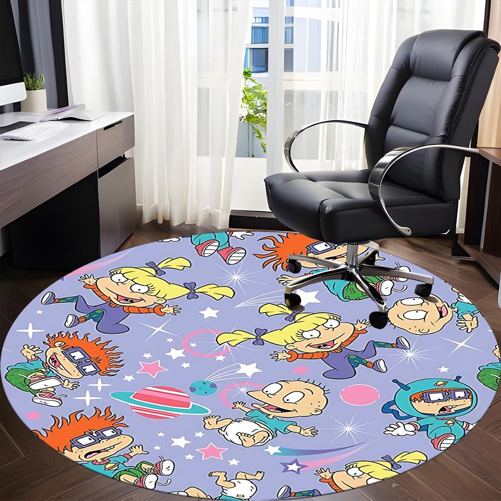 1pc Rugrats Space Office Round Area Rug, Bedroom Living Room Home Decor, Room Deco, Offic a1016101