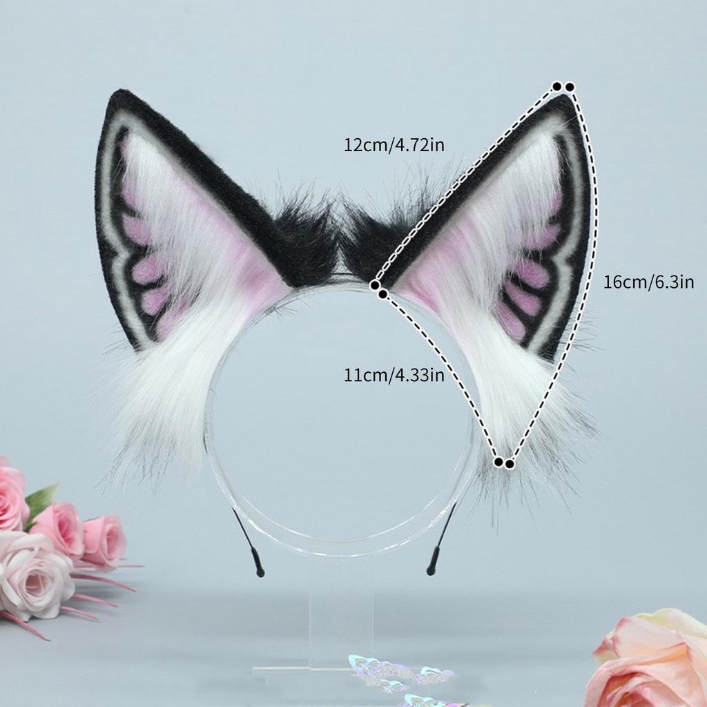 Lolita Style Hairhoop Fox Ear Hairband Bendable Ear Headband Costume Hairhoop Female Theme Party Subculture Headwear