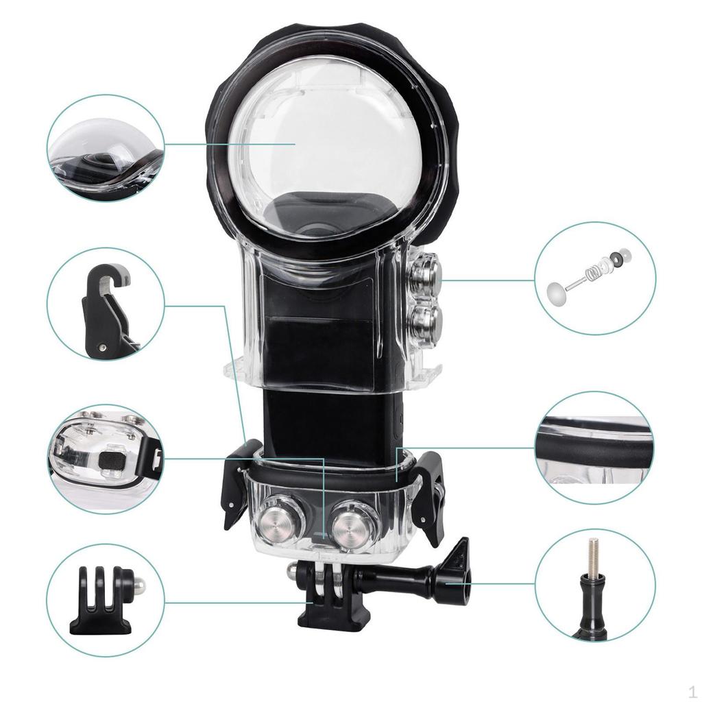 Чехол для дайвинга X3, профессиональный защитный бокс для видеокамеры с обзором на 360°, водонепроницаемый чехол