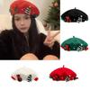 Solid Color Christmas Beret Hat Wool Winter Painter Hats New Wool Beanie Cap  New Year