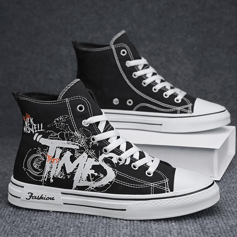 Высокие парусиновые кеды с алфавитом, весенняя мода, новая платформа, повседневная обувь, дышащая, удобная, универсальная спортивная мужская обувь