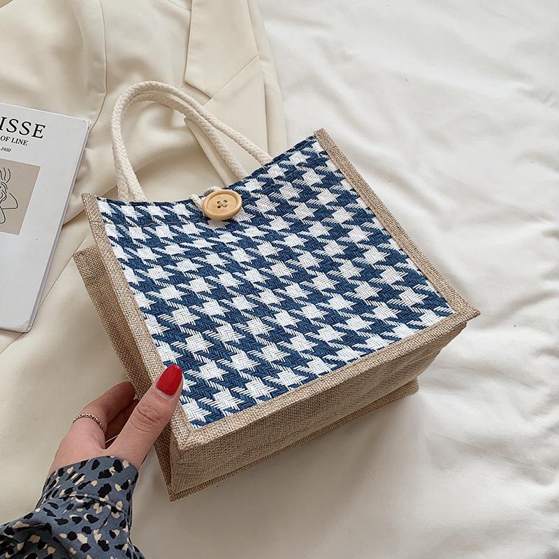 Сумка-тоут Lines для женщин, модная корейская корзина для овощей, сувенирная подарочная коробка, льняная упаковочная сумка, универсальная сумка
