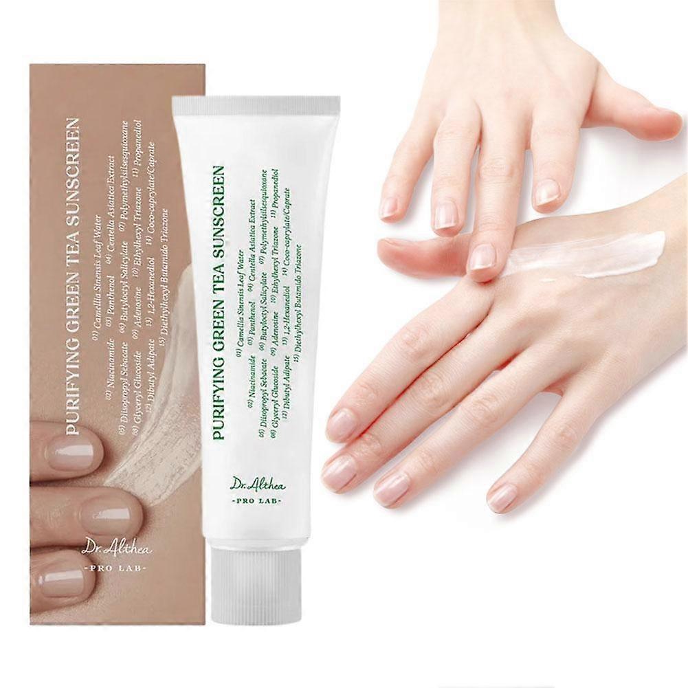 50ml Natural Green Tea Sunscreen Gentle Protection High Efficiency Sun Protection Refreshing Non Greasy Light Breathable Invisible