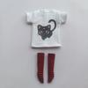 Ручная работа ob24 1/6 куклы blyth одежда, короткая футболка с мультяшным принтом + полосатые носки, можно использовать для аксессуаров кукол 1/6