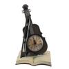 Vintage Violin Clock Sculpture Resin Antique Tabletop Clock Violin Models Musical Instrument