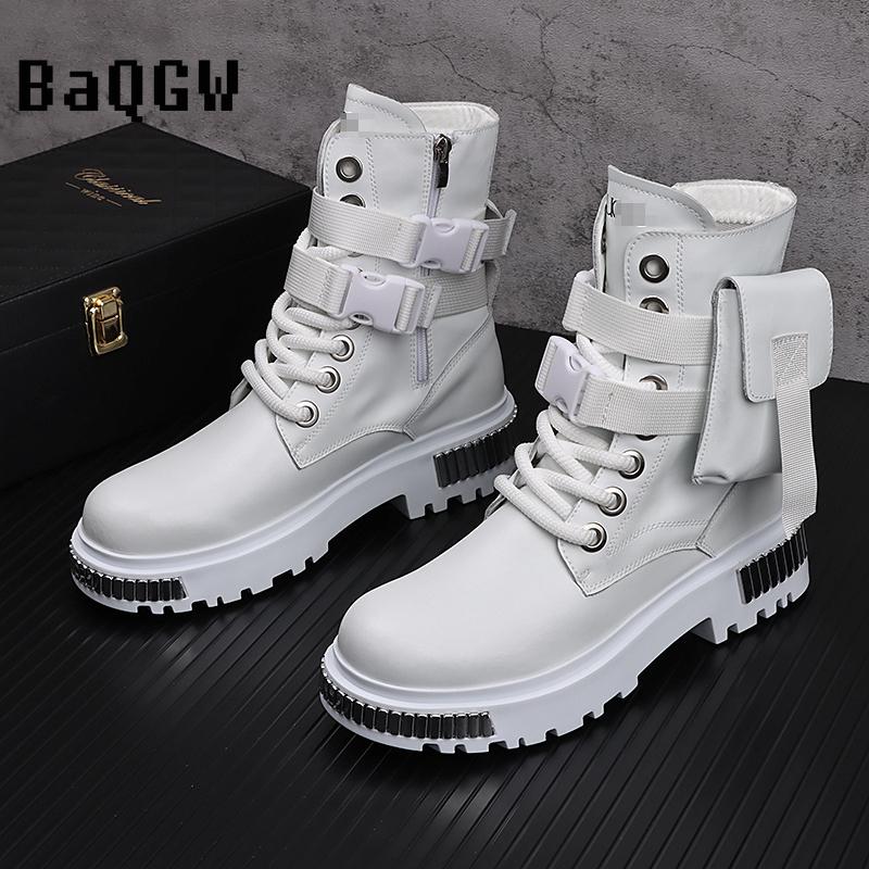 Модные металлические лоскутные туфли с высоким берцем, мужские осенне-зимние модные тенденции, ковбойские сапоги, британский стиль, увеличивающие рост, кожаные короткие сапоги