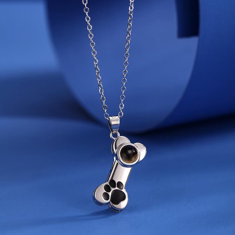 Ожерелье-проектор «Я люблю тебя» с отпечатком собачьей лапы - Индивидуальные цвета - Милый рождественский подарок для любителя питомцев