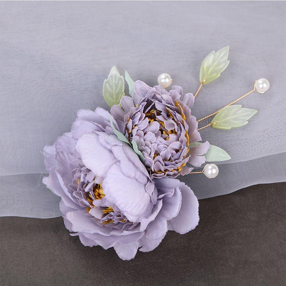 Цветочная брошь, заколка для волос с цветком, головные уборы, заколки для укладки волос, очаровательные пучки для волос невесты, женщины и девушки
