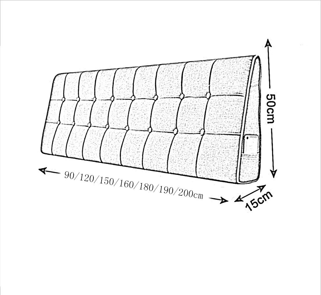 MIAOLIDP Plain 10 Triangle Back Lumbar Linen Washable Bedroom Colors, 7, Cushion, Support, Bed, Cushion, (Цвет 6#, Размер 150X15X50CM)